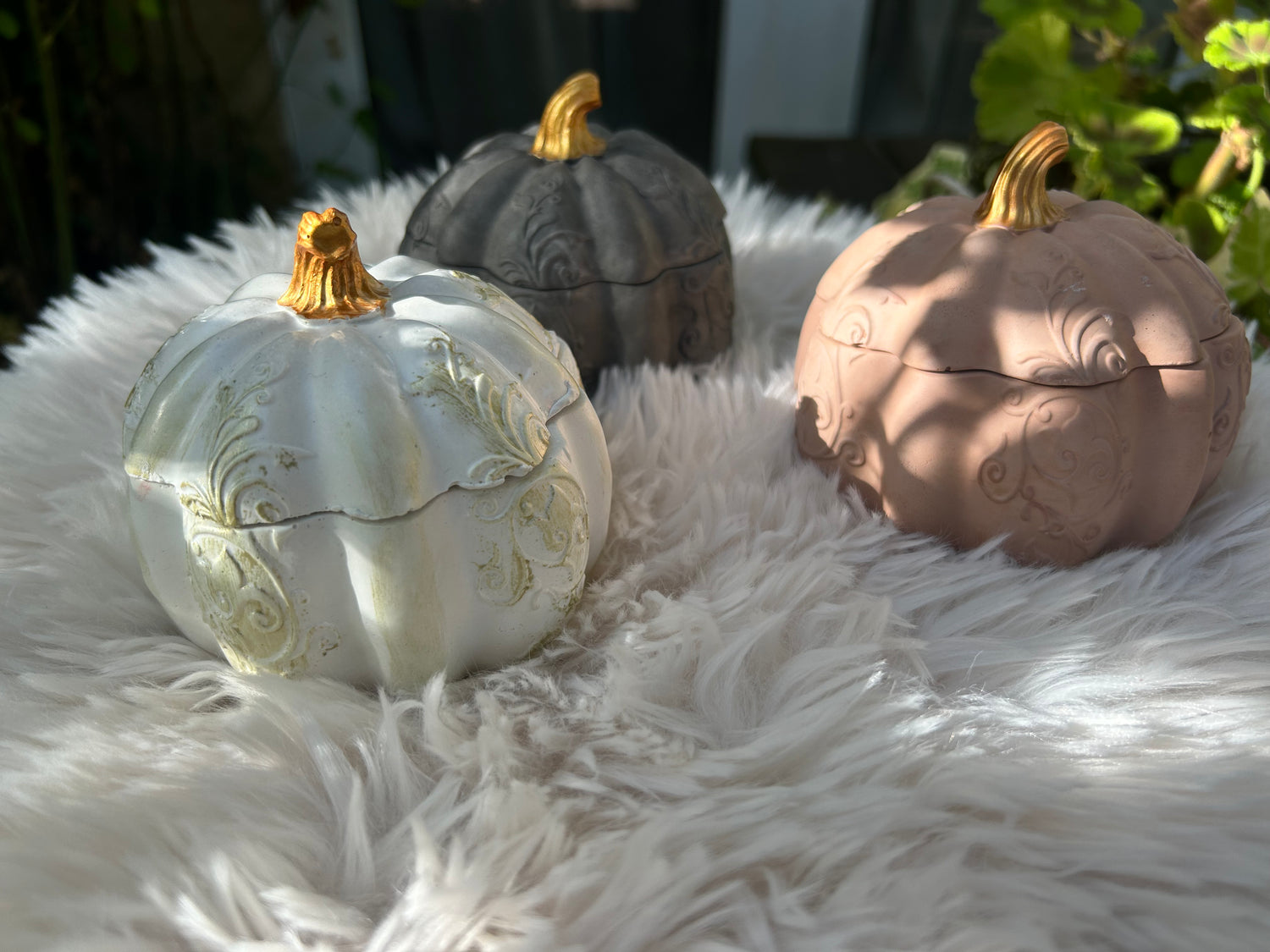 Bougie parfumée artisanale – Collection Lueur d’Automne DT Candles, tons ambrés et citrouilles faites main