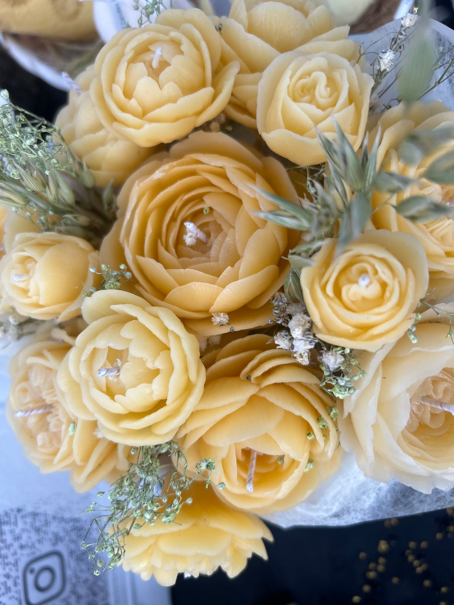 Golden Bloom – Bouquet de Bougies en Cire d’Abeille DT Candles