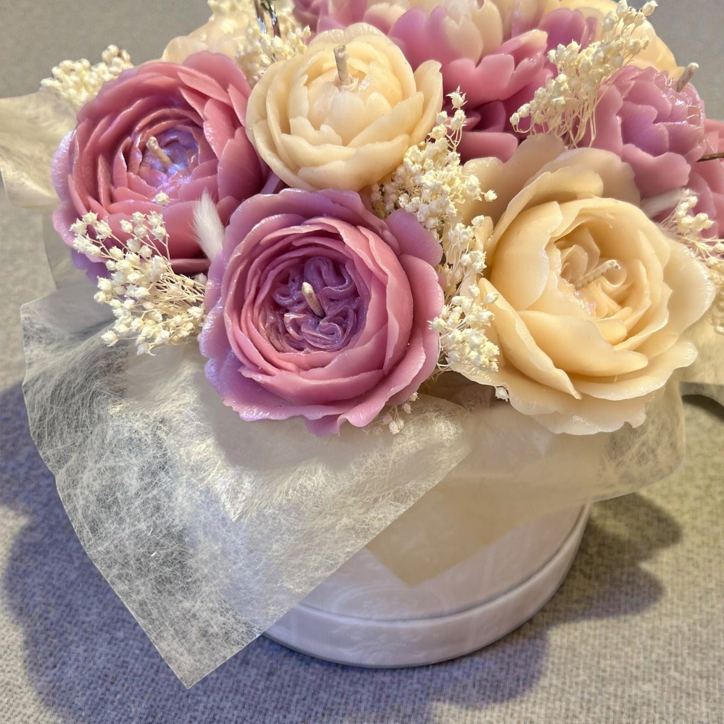 Floral Elegance – Bouquet de Fleurs en Cire d’Abeille Pivoine & Rose DT Candles