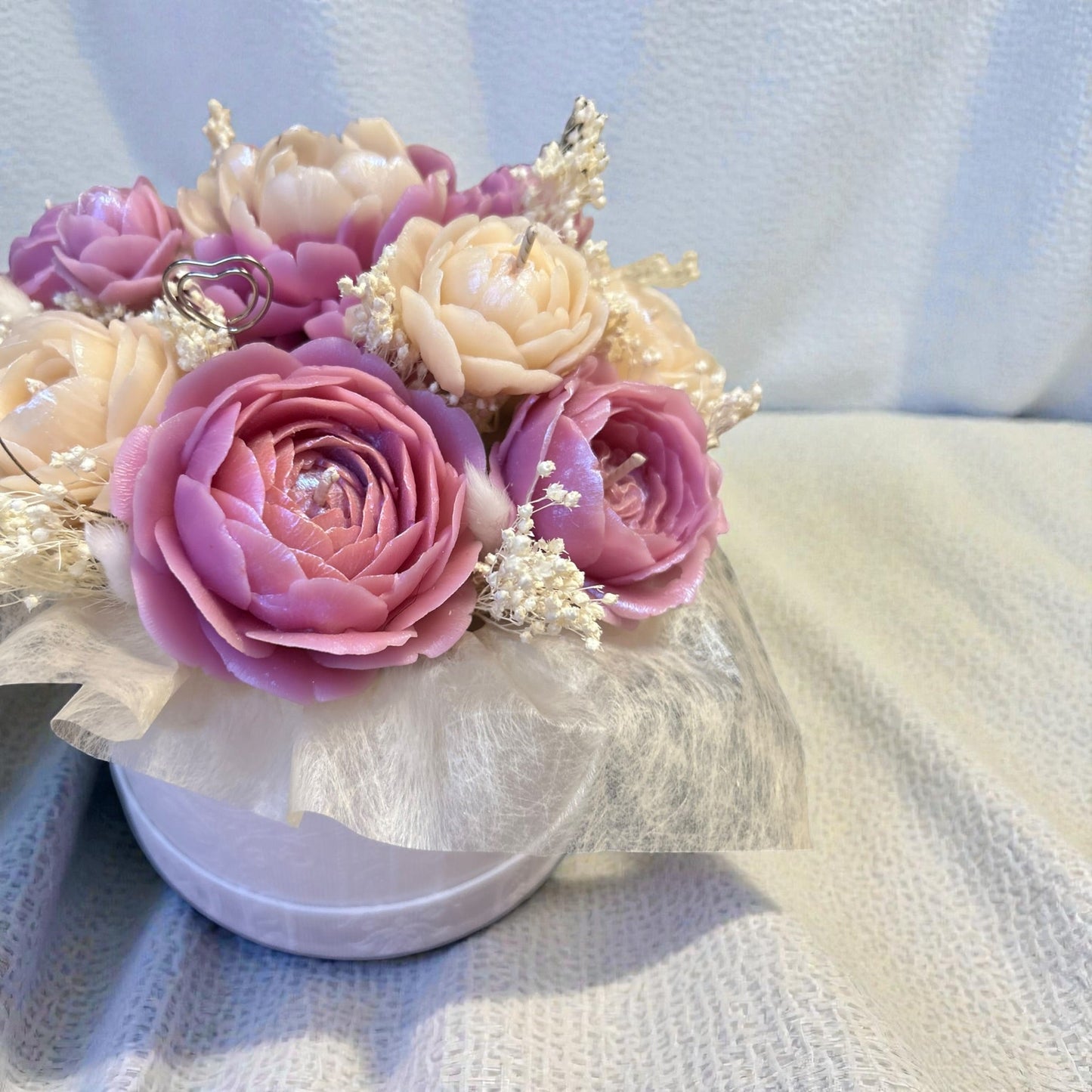 Floral Elegance – Bouquet de Fleurs en Cire d’Abeille Pivoine & Rose DT Candles