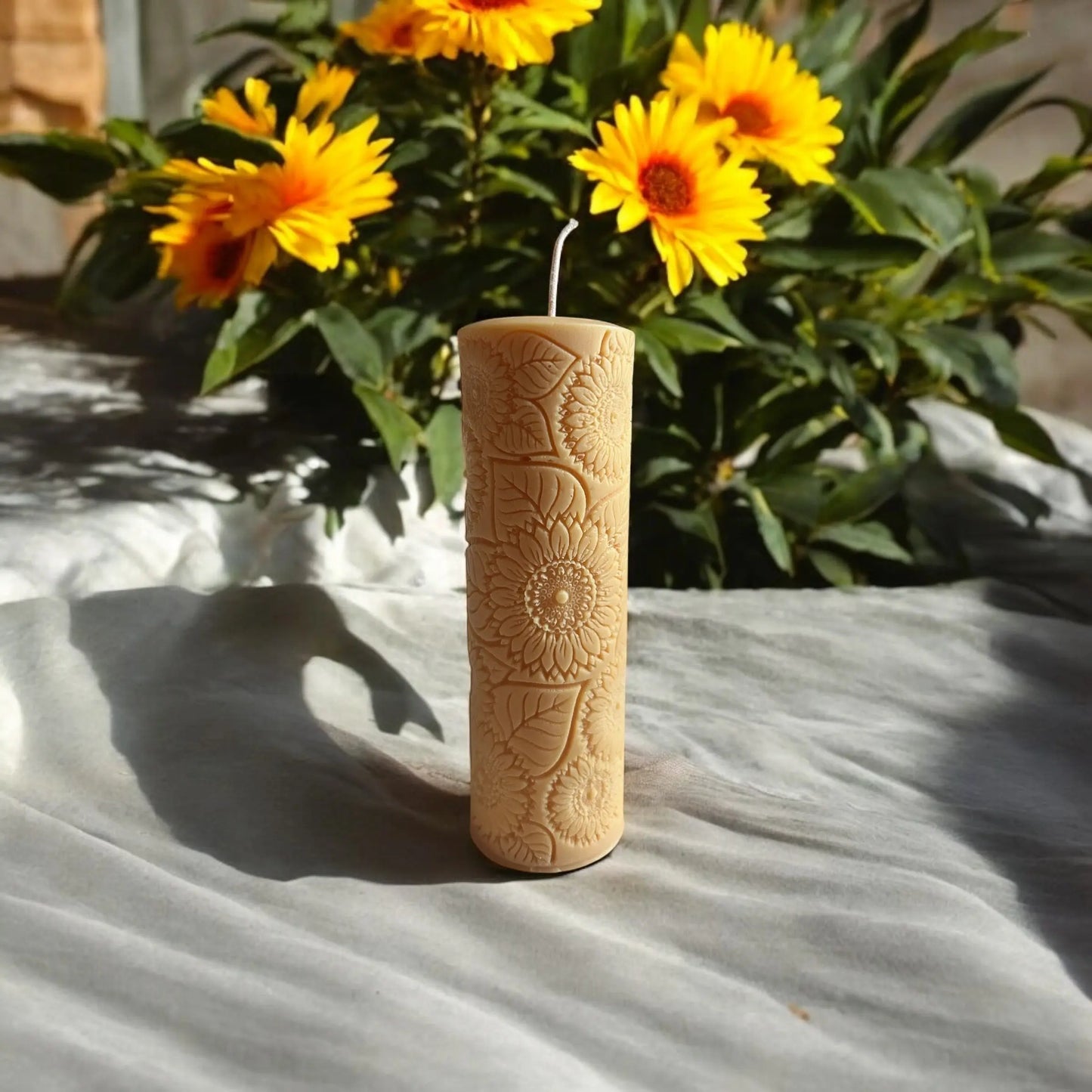 Sunflower Scented Candle – Handcrafted Pillar Candle - DT Candles