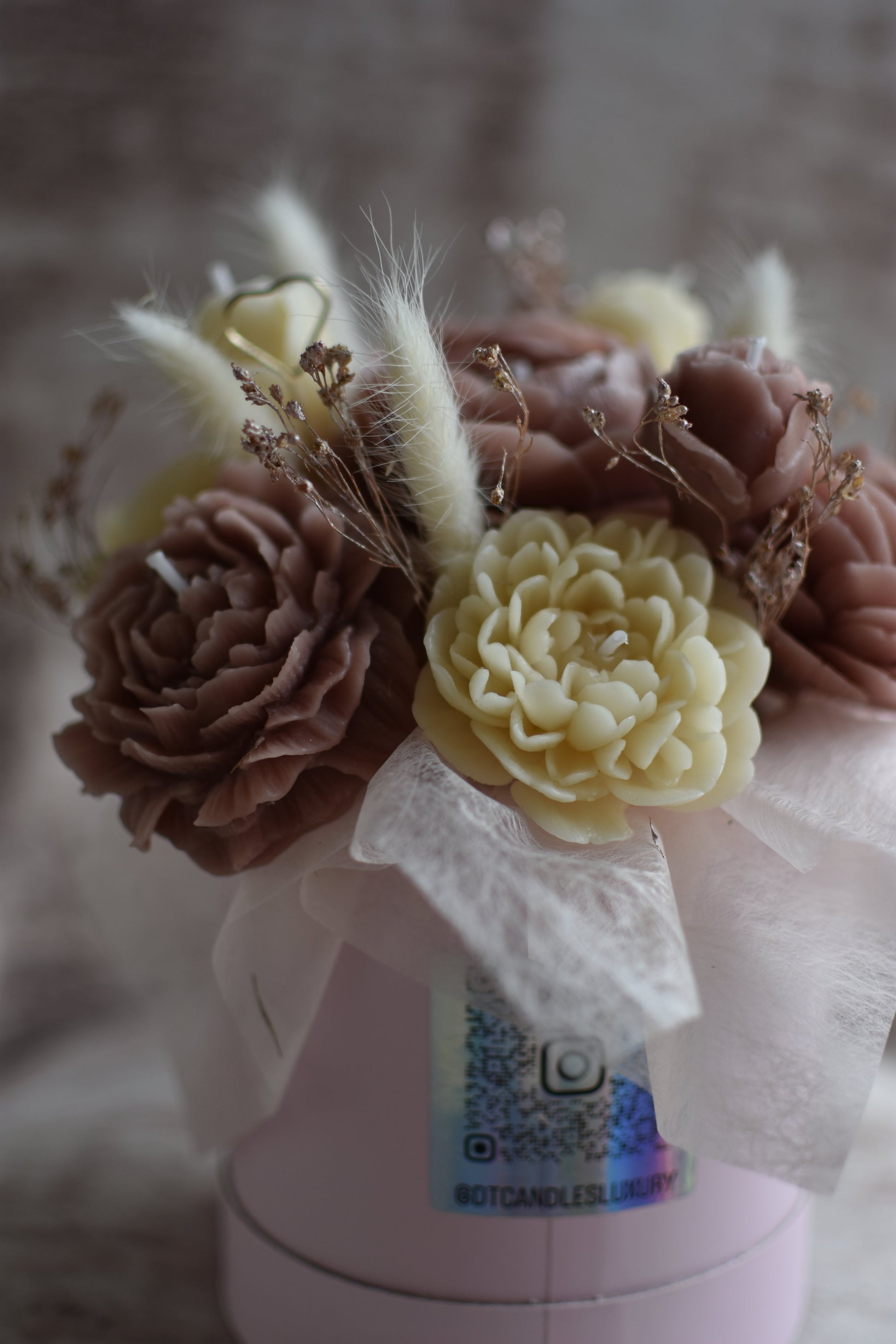 Rose Pastel – Bouquet en Cire DT Candles
