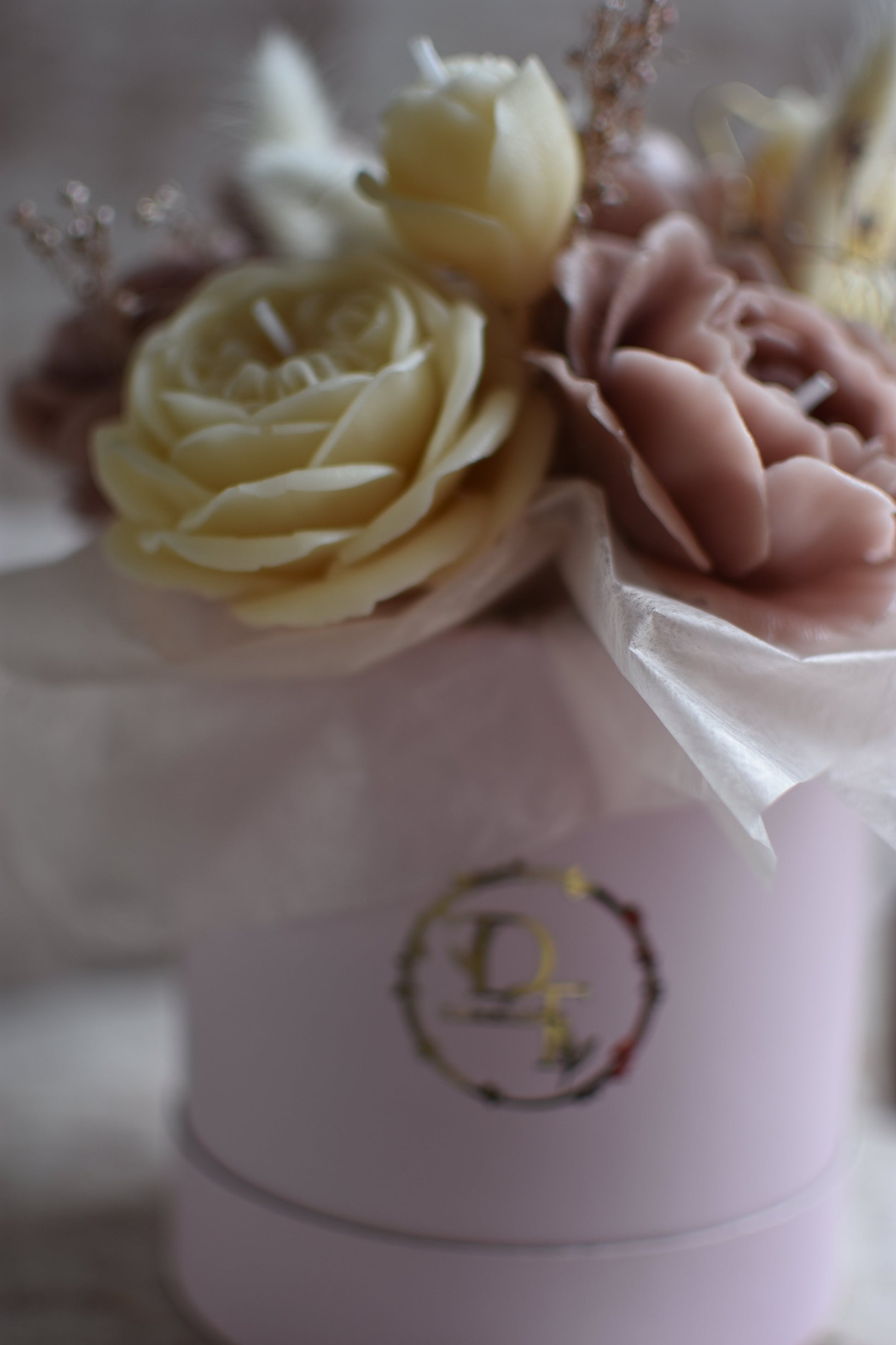 Rose Pastel – Bouquet en Cire DT Candles