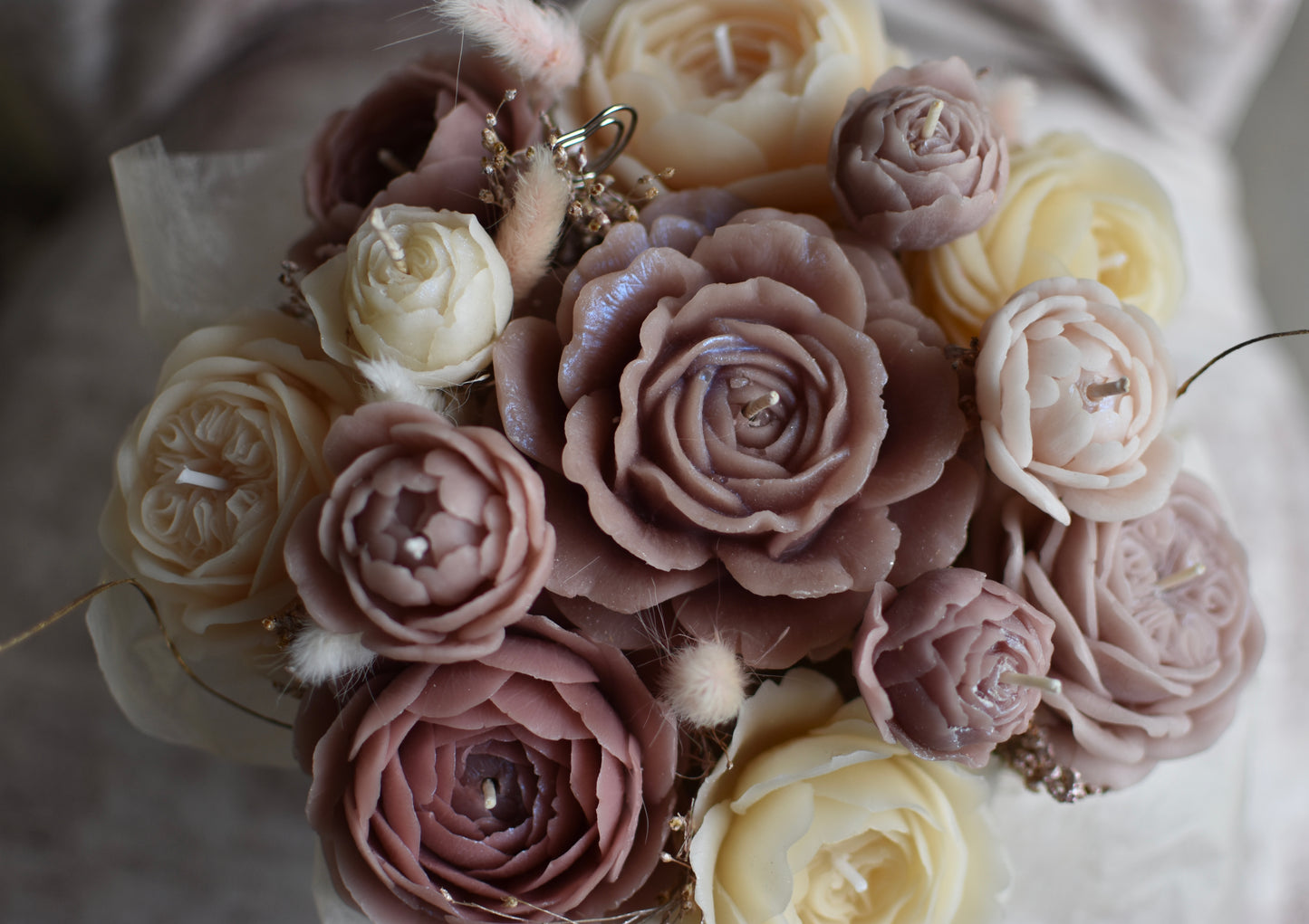 Bouquet floral en cire d’abeille durable – décoration élégante artisanale Belgique